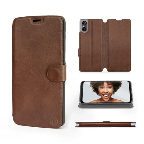 MOBIWEAR | Echt Lederhülle | Kompatibel mit Sony Xperia 5 V, Made in EU handyhülle, Slim Leather Case, Premium Flip Schutzhülle, Transparent TPU Silicon, Book Style, Tasche - Brown Leather MOBIWEAR | Echt Lederhülle | Kompatibel mit Sony Xperia 5 V, Made in EU handyhülle, Slim Leather Case, Premium Flip Schutzhülle, Transparent TPU Silicon, Book Style, Tasche - Brown Leather von MOBIWEAR