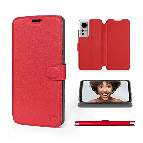 MOBIWEAR | Echt Lederhülle | Kompatibel mit Xiaomi 12, Made in EU handyhülle, Slim Leather Case, Premium Flip Schutzhülle, Transparent TPU Silicon, Book Style, Tasche - Rotes Leder MOBIWEAR | Echt Lederhülle | Kompatibel mit Xiaomi 12, Made in EU handyhülle, Slim Leather Case, Premium Flip Schutzhülle, Transparent TPU Silicon, Book Style, Tasche - Rotes Leder von MOBIWEAR