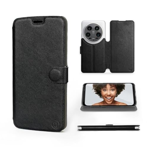 MOBIWEAR | Echt Lederhülle | Kompatibel mit Xiaomi 14 Ultra 5G, Made in EU handyhülle, Slim Leather Case, Premium Flip Schutzhülle, Transparent TPU Silicon, Book Style, Tasche - Black Leather MOBIWEAR | Echt Lederhülle | Kompatibel mit Xiaomi 14 Ultra 5G, Made in EU handyhülle, Slim Leather Case, Premium Flip Schutzhülle, Transparent TPU Silicon, Book Style, Tasche - Black Leather von MOBIWEAR