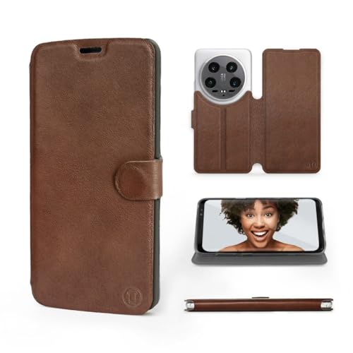 MOBIWEAR | Echt Lederhülle | Kompatibel mit Xiaomi 14 Ultra 5G, Made in EU handyhülle, Slim Leather Case, Premium Flip Schutzhülle, Transparent TPU Silicon, Book Style, Tasche - Brown Leather MOBIWEAR | Echt Lederhülle | Kompatibel mit Xiaomi 14 Ultra 5G, Made in EU handyhülle, Slim Leather Case, Premium Flip Schutzhülle, Transparent TPU Silicon, Book Style, Tasche - Brown Leather von MOBIWEAR