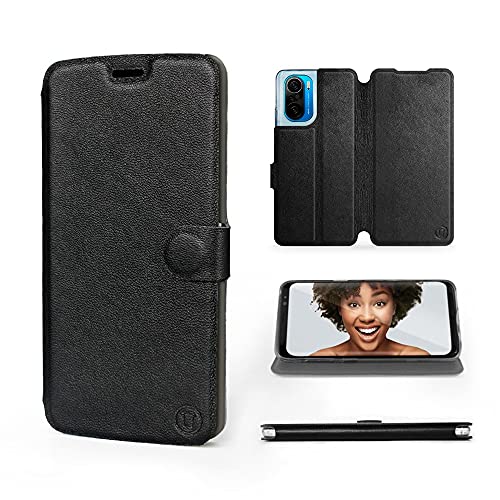 MOBIWEAR | Echt Lederhülle | Kompatibel mit Xiaomi Poco F3, Made in EU handyhülle, Slim Leather Case, Premium Flip Schutzhülle, Transparent TPU Silicon, Book Style, Tasche - Schwarzes Leder MOBIWEAR | Echt Lederhülle | Kompatibel mit Xiaomi Poco F3, Made in EU handyhülle, Slim Leather Case, Premium Flip Schutzhülle, Transparent TPU Silicon, Book Style, Tasche - Schwarzes Leder von MOBIWEAR