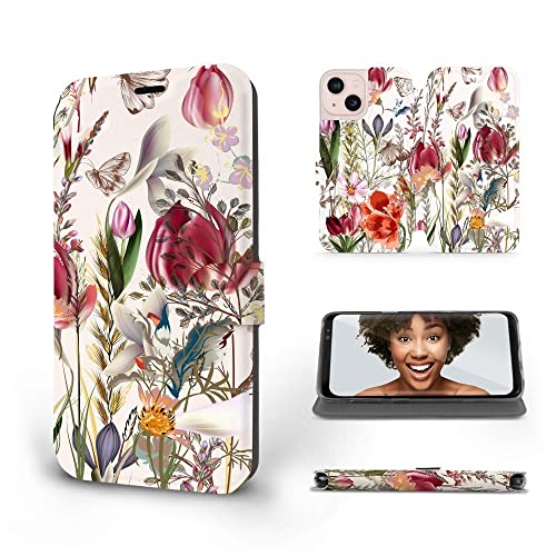 MOBIWEAR | Slim FLIP Case | Kompatibel mit Apple iPhone 13 mini, Made in EU handyhülle, Premium Schutzhülle, Transparent TPU Silicon, Book Style Hülle, Tasche - Vintage Blumen MOBIWEAR | Slim FLIP Case | Kompatibel mit Apple iPhone 13 mini, Made in EU handyhülle, Premium Schutzhülle, Transparent TPU Silicon, Book Style Hülle, Tasche - Vintage Blumen von MOBIWEAR