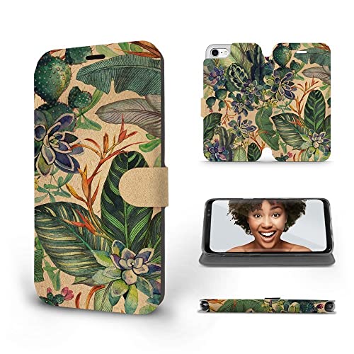 MOBIWEAR | Slim FLIP Case | Kompatibel mit Apple iPhone SE 2020, Made in EU handyhülle, Premium Schutzhülle, Transparent TPU Silicon, Book Style Hülle, Tasche - Tropische Blätter mit Sukkulenten MOBIWEAR | Slim FLIP Case | Kompatibel mit Apple iPhone SE 2020, Made in EU handyhülle, Premium Schutzhülle, Transparent TPU Silicon, Book Style Hülle, Tasche - Tropische Blätter mit Sukkulenten von MOBIWEAR