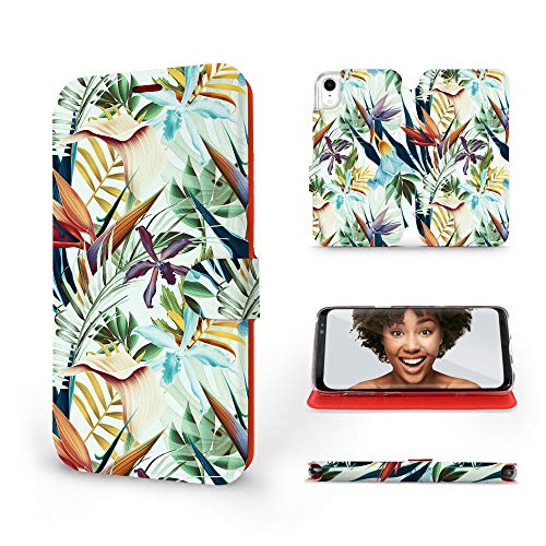 MOBIWEAR | Slim FLIP Case | Kompatibel mit Apple iPhone XR, Made in EU handyhülle, Premium Schutzhülle, Transparent TPU Silicon, Book Style Hülle, Tasche - Tropische Blumen MOBIWEAR | Slim FLIP Case | Kompatibel mit Apple iPhone XR, Made in EU handyhülle, Premium Schutzhülle, Transparent TPU Silicon, Book Style Hülle, Tasche - Tropische Blumen von MOBIWEAR