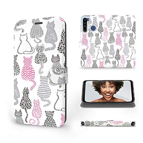 MOBIWEAR | Slim FLIP Case | Kompatibel mit HTC Desire 20 Pro, Made in EU handyhülle, Premium Schutzhülle, Transparent TPU Silicon, Book Style Hülle, Tasche - Rosarote Panther von MOBIWEAR