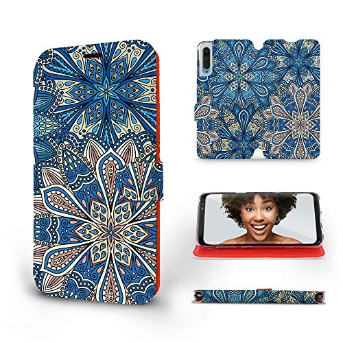 MOBIWEAR | Slim FLIP Case | Kompatibel mit Huawei P Smart Pro, Made in EU handyhülle, Premium Schutzhülle, Transparent TPU Silicon, Book Style Hülle, Tasche - Blaue Abstraktion von MOBIWEAR