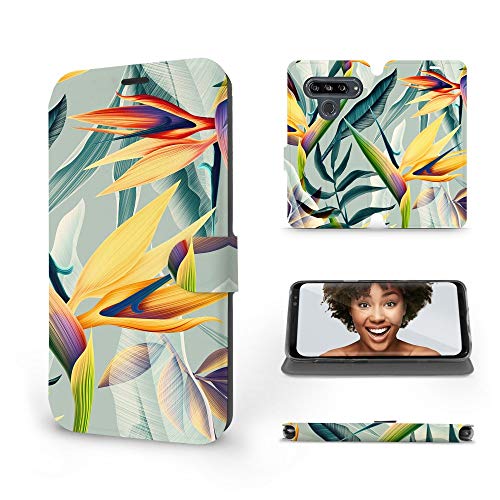 MOBIWEAR | Slim FLIP Case | Kompatibel mit LG G8s ThinQ, Made in EU handyhülle, Premium Schutzhülle, Transparent TPU Silicon, Book Style Hülle, Tasche - Bananenblume MOBIWEAR | Slim FLIP Case | Kompatibel mit LG G8s ThinQ, Made in EU handyhülle, Premium Schutzhülle, Transparent TPU Silicon, Book Style Hülle, Tasche - Bananenblume von MOBIWEAR