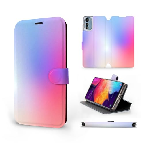 MOBIWEAR | Slim FLIP Case | Kompatibel mit Motorola Moto E32s, Made in EU handyhülle, Premium Schutzhülle, Transparent TPU Silicon, Book Style Hülle, Tasche - VP65S von MOBIWEAR