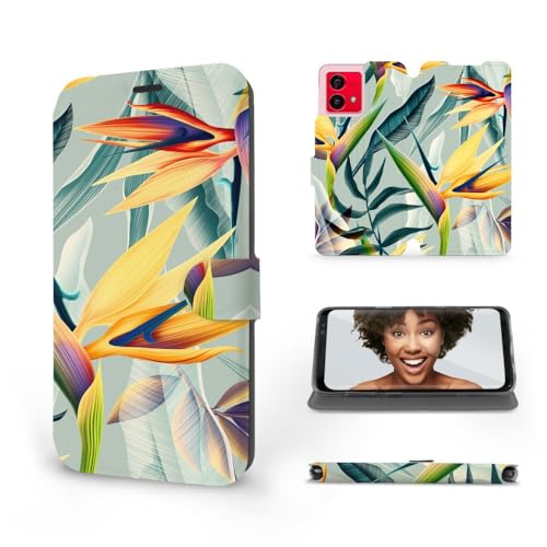 MOBIWEAR | Slim FLIP Case | Kompatibel mit Motorola Moto G84, Made in EU handyhülle, Premium Schutzhülle, Transparent TPU Silicon, Book Style Hülle, Tasche - Bananenblume MOBIWEAR | Slim FLIP Case | Kompatibel mit Motorola Moto G84, Made in EU handyhülle, Premium Schutzhülle, Transparent TPU Silicon, Book Style Hülle, Tasche - Bananenblume von MOBIWEAR
