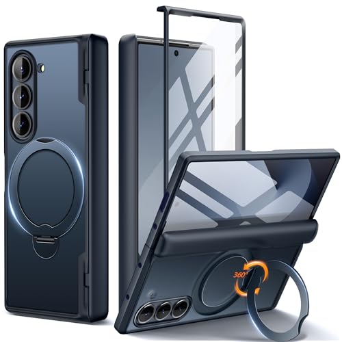 MOBOSI Schutzhülle für Z Fold 6, mit 360° drehbarem Ringständer, kompatibel mit Magsafe, [integrierter Displayschutz und Scharnierschutz] Ganzkörper-schlanke Handyhülle für Samsung Galaxy Z Fold6 von MOBOSI