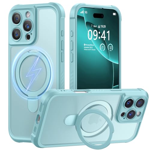 MOCCA Schutzhülle für iPhone 16 Pro Max, mit magnetischem, unsichtbarem Ständer, vollständiger Kameraschutz, kompatibel mit Magsafe, stoßfest, durchscheinend, matt, 17,5 cm, Blau MOCCA Schutzhülle für iPhone 16 Pro Max, mit magnetischem, unsichtbarem Ständer, vollständiger Kameraschutz, kompatibel mit Magsafe, stoßfest, durchscheinend, matt, 17,5 cm, Blau von MOCCA
