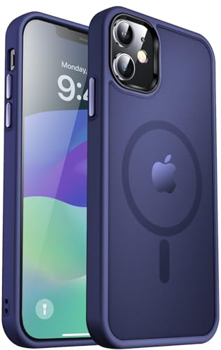MOCCA Stark magnetisch für iPhone 12 Hülle/iPhone 12 Pro Hülle, [kompatibel mit Magsafe] [Mil-Grade Fallschutz] Schlanke stoßfeste, durchscheinende Schutzhülle für iPhone 12/12 Pro, Tiefblau von MOCCA