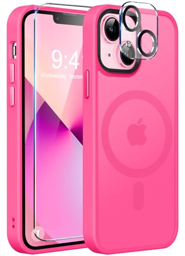 MOCCA Starke magnetische Schutzhülle für iPhone 13, kompatibel mit Magsafe, Displayschutzfolie und Kameralinsenschutz, durchscheinende, matte Rückseite, schlanke, stoßfeste Hülle für iPhone 13, 15,5 MOCCA Starke magnetische Schutzhülle für iPhone 13, kompatibel mit Magsafe, Displayschutzfolie und Kameralinsenschutz, durchscheinende, matte Rückseite, schlanke, stoßfeste Hülle für iPhone 13, 15,5 von MOCCA