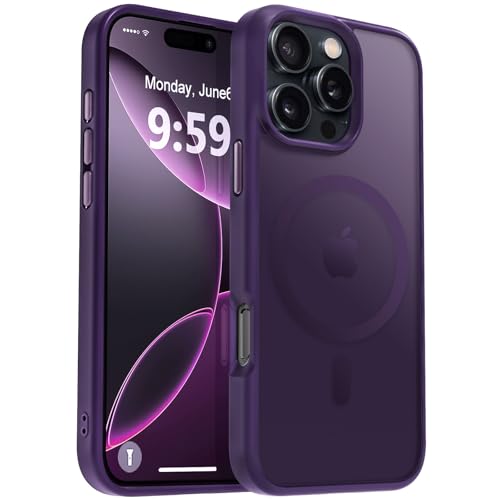 MOCCA Starke magnetische Schutzhülle für iPhone 16 Pro Max, kompatibel mit Magsafe, 4,8 m militärischer Fallschutz, schlanke, durchscheinende, matte Schutzhülle für iPhone 16 Pro Max, Dunkelviolett MOCCA Starke magnetische Schutzhülle für iPhone 16 Pro Max, kompatibel mit Magsafe, 4,8 m militärischer Fallschutz, schlanke, durchscheinende, matte Schutzhülle für iPhone 16 Pro Max, Dunkelviolett von MOCCA
