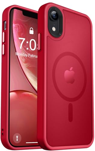 MOCCA Starke magnetische Schutzhülle für iPhone XR, kompatibel mit Magsafe, militärischer Fallschutz, dünn, durchscheinend, matt, Schutzhülle für iPhone XR Hülle 6,1 Zoll, Rot MOCCA Starke magnetische Schutzhülle für iPhone XR, kompatibel mit Magsafe, militärischer Fallschutz, dünn, durchscheinend, matt, Schutzhülle für iPhone XR Hülle 6,1 Zoll, Rot von MOCCA
