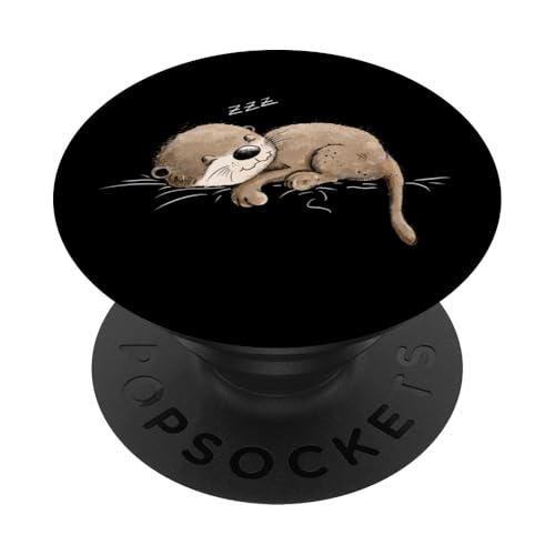 MODARTIS Just Anotter Day Otter Wortspiel Chillender Otter Statement PopSockets Klebender PopGrip für Smartphone, Schwarz, Cartoon, Comic, Natur, Klebend, Auswechselbar von MODARTIS