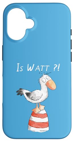 Hülle für iPhone 16 Is Watt Spruch I Nordsee Leuchtturm mit Möwe Fun Hülle für iPhone 16 Is Watt Spruch I Nordsee Leuchtturm mit Möwe Fun von MODARTIS