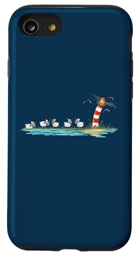 Hülle für iPhone SE (2020) / 7 / 8 Leuchtturm Meer Und Schafe Maritim Möwe Nordsee Urlaub von MODARTIS