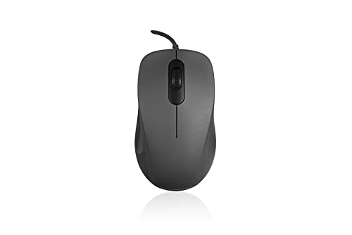 MODECOM MC-M10S. Wired Optical Mouse with Silent switches. Quiet Work at The Computer. Black, elegant Mouse. 1000 DPI Optical Sensor. von MODECOM