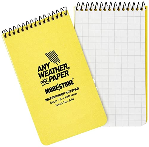 MODESTONE Outdoor Notizblock 7,6 x 13 cm geöber Cover | Spiralbindung oben 50 Blätter kariert 7x7mm | wasserfest reißfest feuerfest MODESTONE Outdoor Notizblock 7,6 x 13 cm geöber Cover | Spiralbindung oben 50 Blätter kariert 7x7mm | wasserfest reißfest feuerfest von MODESTONE