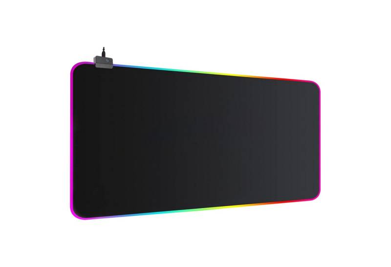 MODFU Gaming Mauspad RGB Mousepad Mausmatte Tischunterlage Rechteckig 800x300mm Schwarz (1-St., mit 14 Beleuchtungs Modi 7 LED Farben Wasserdicht Anti Rutsch), für Computer PC Professionelle Gamer von MODFU