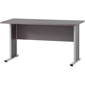 MÖBELPARTNER 4000 Schreibtisch eschegrau rechteckig, Kufen-Gestell esche 140,0 x 65,0 cm von MÖBELPARTNER