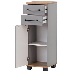 MÖBELPARTNER Badschrank Jelda 154217 platingrau, eiche-landhaus 30,3 x 32,6 x 88,1 cm von MÖBELPARTNER