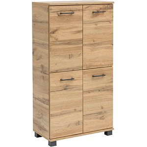 MÖBELPARTNER Badschrank Nora 144971 eiche landhaus 59,8 x 32,6 x 116,9 cm von MÖBELPARTNER