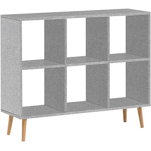 MÖBELPARTNER Bücherregal Jonte grau 104,3 x 33,0 x 86,5 cm von MÖBELPARTNER