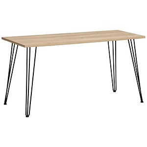 MÖBELPARTNER Emmik Schreibtisch weiß-eiche rechteckig, 4-Fuß-Gestell schwarz 138,0 x 60,0 cm MÖBELPARTNER Emmik Schreibtisch weiß-eiche rechteckig, 4-Fuß-Gestell schwarz 138,0 x 60,0 cm von MÖBELPARTNER