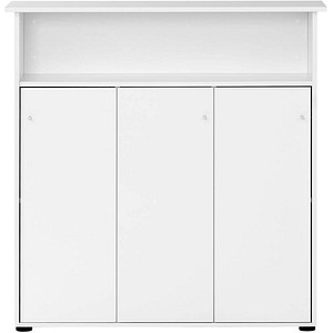 MÖBELPARTNER Empfangstheke 400 3 Türen und Fachböden, weiß 107,0 x 44,0 x 110,5 cm von MÖBELPARTNER