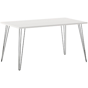 MÖBELPARTNER Fynn Schreibtisch weiß rechteckig, 4-Fuß-Gestell schwarz 120,0 x 80,0 cm von MÖBELPARTNER