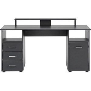 MÖBELPARTNER Niels light Schreibtisch anthrazit rechteckig, Wangen-Gestell grau 150,0 x 70,0 cm von MÖBELPARTNER