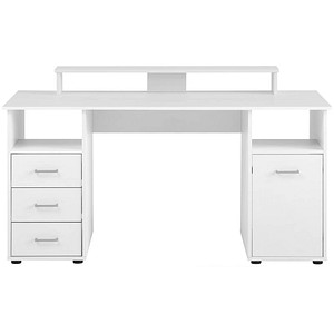 MÖBELPARTNER Niels light Schreibtisch perlweiß rechteckig, Wangen-Gestell weiß 150,0 x 70,0 cm MÖBELPARTNER Niels light Schreibtisch perlweiß rechteckig, Wangen-Gestell weiß 150,0 x 70,0 cm von MÖBELPARTNER