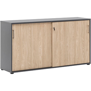 MÖBELPARTNER Schiebetürenschrank 1500, 701715 anthrazit, eiche hell 2 Fachböden 160,2 x 41,0 x 84,2 cm von MÖBELPARTNER