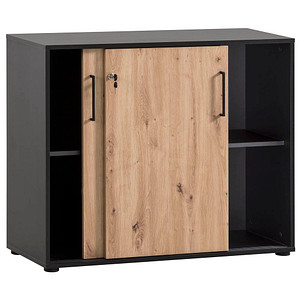 MÖBELPARTNER Schiebetürenschrank Aino, 701867 schwarz 2 Fachböden 100,1 x 41,0 x 83,6 cm von MÖBELPARTNER