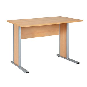 MÖBELPARTNER Schreibtisch buche rechteckig, Kufen-Gestell silber 90,0 x 65,0 cm MÖBELPARTNER Schreibtisch buche rechteckig, Kufen-Gestell silber 90,0 x 65,0 cm von MÖBELPARTNER