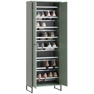 MÖBELPARTNER Schuhschrank Janne, 701781 pastellgrün keine Fachböden 60,2 x 33,1 x 169,7 cm von MÖBELPARTNER