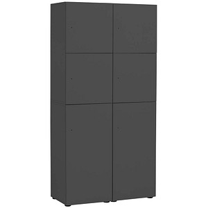 MÖBELPARTNER Spind Locked anthrazit 702030, 6 Schließfächer 90,8 x 40,7 x 185,2 cm von MÖBELPARTNER