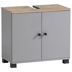 MÖBELPARTNER Waschbeckenunterschrank Balto 157426 platingrau, wildeiche 59,8 x 32,6 x 62,4 cm von MÖBELPARTNER