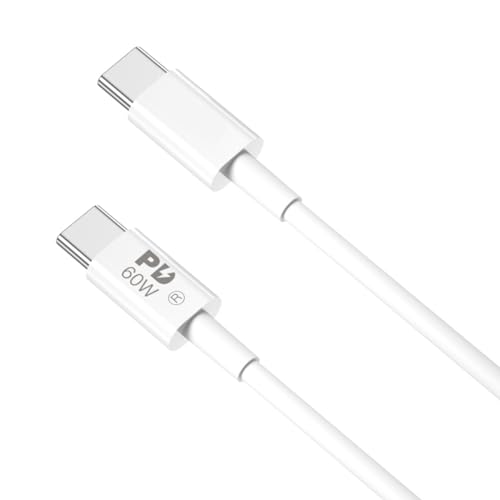 60W USB 3.1 Typ C Kabel passend für Samsung Galaxy A16 A06 A55 A35 A25 A15 A05 A54 A34 A14 A53 A33 A13 A04s A52 A51 S23 S24 S25 Ultra 5G S22 S21 S20 FE Fast Charging USB-C PC Computer Ladekabel Weiß von MOELECTRONIX