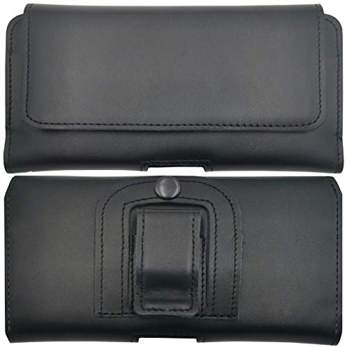 ECHT LEDER Gürtel Tasche passend für Ulefone Power Armor 24 23 Ultra 22 21 20WT 19 19T 18 18T 17 16 15 14 12 X11 X12 X13 Pro 5G Seiten Schutz Hülle Ledertasche Gürteltasche Clip Schlaufe 3XL Schwarz von MOELECTRONIX