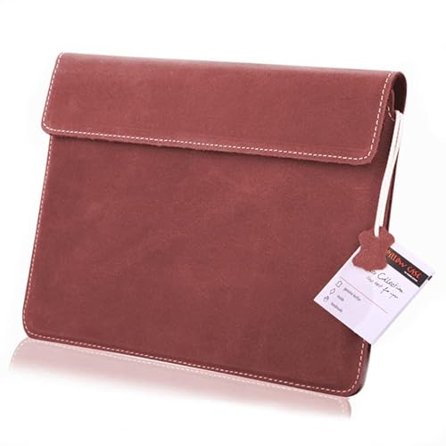 MOELECTRONIX ECHT Leder Notebook Hülle passend für Dell Latitude 5320 | Schutz Tasche Ledertasche Slim Tab mit Magnetverschluss | XL ROT von MOELECTRONIX