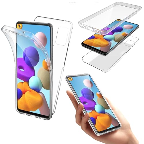 MOELECTRONIX Hülle passend für Samsung Galaxy A73 5G | Full Cover Komplettschutz Schutzhülle Tasche Schutz Case |360 Grad TPU Silikon Transparent von MOELECTRONIX