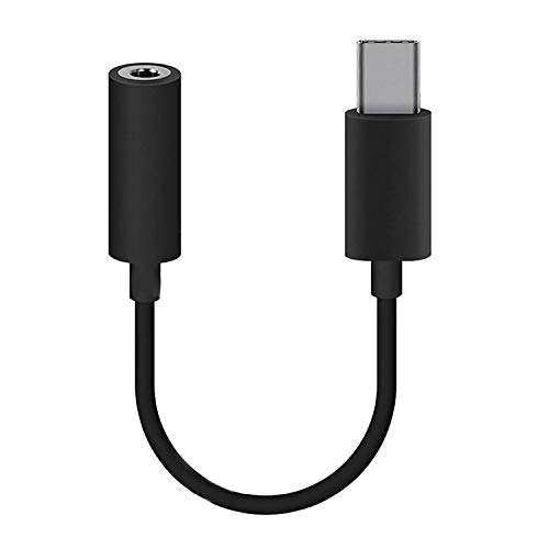 MOELECTRONIX USB 3.1 Typ-C Headset Klinke passend für Doogee S88 PRo |mit langem Anschluss | USB-C auf 3.5mm Kopfhörer | Buchse Aux-IN Audio Adapter Kabel SCHWARZ von MOELECTRONIX