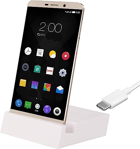 USB 3.1 Typ C Dockingstation passend für Samsung Galaxy A56 A26 A16 A06 A55 A35 A25 A15 A05 A54 A34 A14 A53 A52 S20 FE S25 S24 S23 S22 S21 Ultra 5G Dock Ladestation Docking Ladegerät Station WEiß von MOELECTRONIX