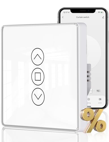 MOES 2.5D Rolladenschalter Smart Wlan mit Prozentanpassung,Kompatibel mit Alexa und Google Home, Zeitschaltuhr und Sprachsteuerung,Rolladensteuerung Unterputz,Neutralleiter erforderlich(Weiß) von MOES