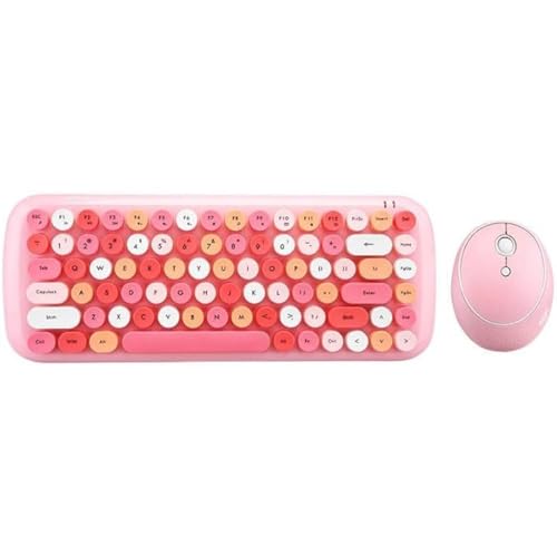 MOFII Kabellose Tastatur + Maus Set Candy 2.4G (Pink) von MOFII