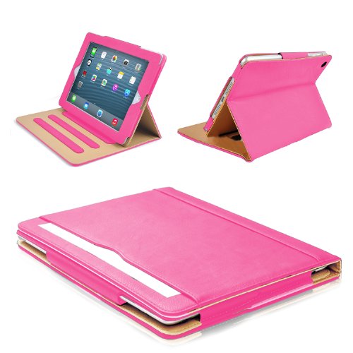 MOFRED Schutzhülle für Apple iPad Air (Modell 2013), Schwarz / Braun Pink/Braun iPad Air-Premium Case von MOFRED
