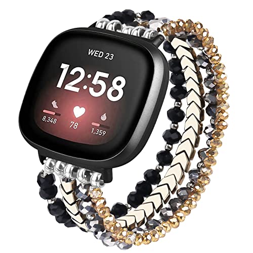 MOFREE Armband kompatibel mit Fitbit Versa 3/Versa 4 Bänder/Fitbit Sense/Sense 2 Bänder für Frauen Mädchen, handgefertigte Mode elastische Perlen Pfeile Riemen Ersatz für Fitbit Versa 4/Versa 3/Sense MOFREE Armband kompatibel mit Fitbit Versa 3/Versa 4 Bänder/Fitbit Sense/Sense 2 Bänder für Frauen Mädchen, handgefertigte Mode elastische Perlen Pfeile Riemen Ersatz für Fitbit Versa 4/Versa 3/Sense von MOFREE